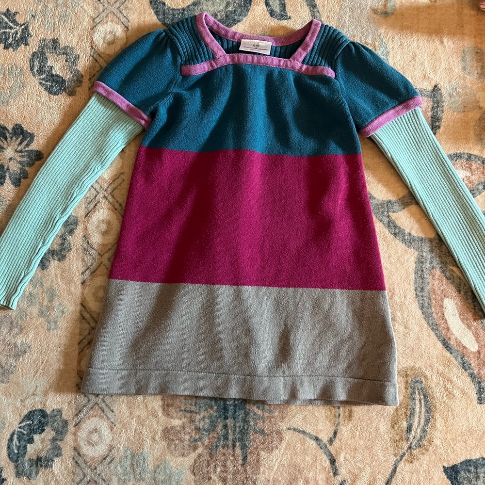 Hanna andersson multicolor sweater dress